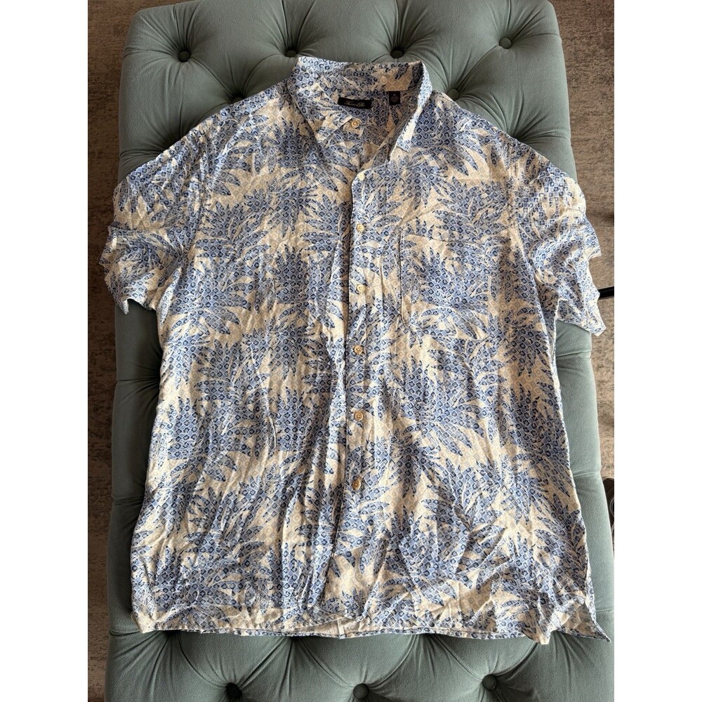 Tasso Elba Short Sleeve Button Down Men’s Shirt XL Aloha Hawaiian Floral
